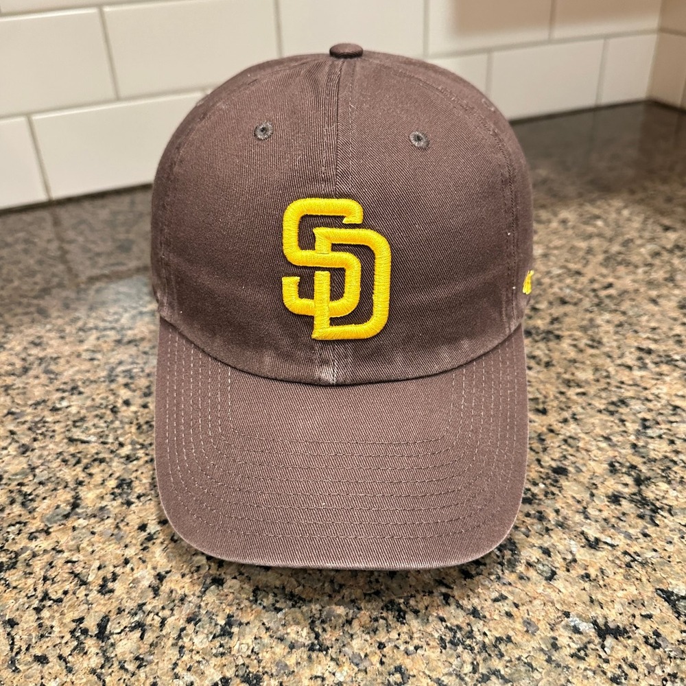 San Diego Padres '47 Clean Up Adjustable Hat Men's Brown Gold MLB Baseball Cap